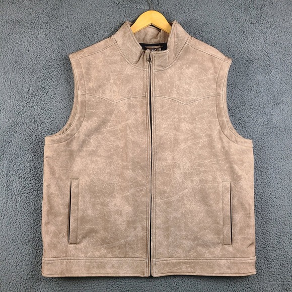 Cinch Other - Cinch Concealed Carry Vest Western Tan Faux Suede Full Zip Mens XXL